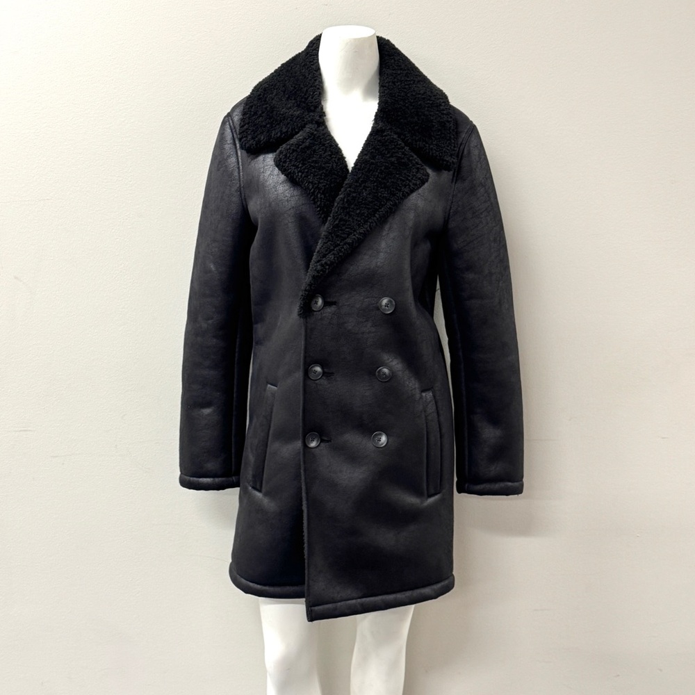 I.N.C International Concepts Men's Sherpa Lined Black Coat